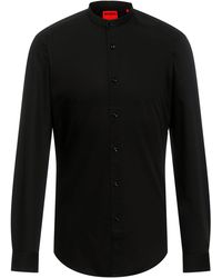 BOSS by HUGO BOSS Gemakkelijk Te Strijken Slim-fit Overhemd Met Opstaande Kraag - Zwart