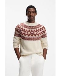 BOSS - Relaxed-Fit Sweater With Fair Isle Knit - Lyst