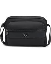 HUGO - Twill Crossbody Bag With Stacked-Logo Hardware - Lyst