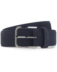 BOSS - Leather Business Belt With Polished Gunmetal Buckle - Lyst