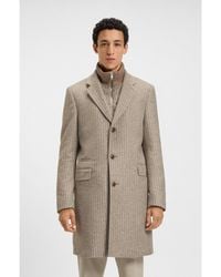 BOSS - Slim-Fit Coat With Detachable Inner - Lyst