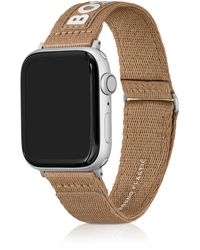 BOSS by HUGO BOSS Camelfarbenes Apple-Watch-Armband aus Webmaterial mit Kontrast-Logo - Schwarz