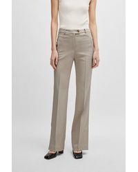 BOSS - Slim-fit Trousers With Flared Leg In Stretch Material - Lyst