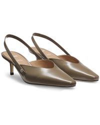 BOSS - Slingback Leather Pumps With Gait-Tech Comfort Insole - Lyst