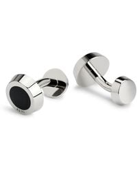 BOSS - Round Cufflinks With Enamel Insert And Etched Logo - Lyst