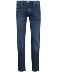 BOSS by HUGO BOSS Mid-blue Skinny-fit Jeans In Used-effect Stretch Denim
