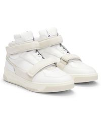 BOSS - Naomi X Leather High-top Trainers With Riptape Straps - Lyst