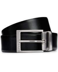 HUGO - Reversible Italian-leather Belt With Branded Buckle - Lyst