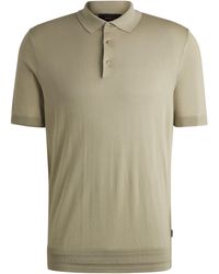 BOSS - Regular-Fit Strick-Poloshirt Aus Seide Und Baumwolle - Lyst