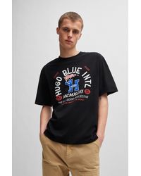 HUGO - Cotton-Jersey Regular-Fit T-Shirt With Seasonal Graphics - Lyst