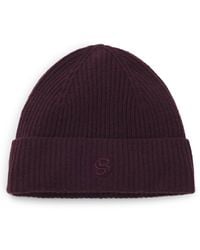 BOSS - Wool-Cashmere Beanie Hat With Double B Monogram - Lyst