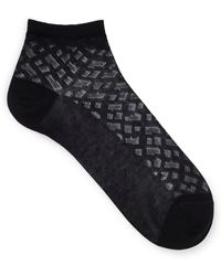 BOSS - Kurze Socken aus merzerisiertem Baumwoll-Mix mit Monogramm-Muster - Lyst