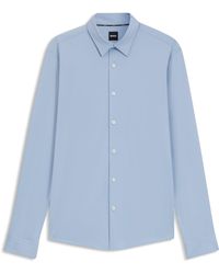 BOSS - Slim-Fit Hemd Aus Funktionalem Stretch-Gewebe Mit Struktur - Lyst