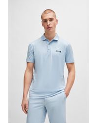 BOSS - Degradé-jacquard Polo Shirt With Contrast Logo - Lyst