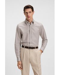 BOSS - Light Beige Men's Shirts Size 15 - Lyst