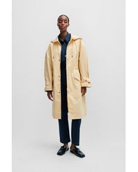 BOSS - Water-repellent Parka Jacket In Cotton Twill - Lyst