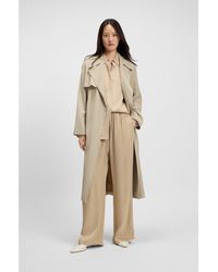 BOSS - Trench Coat With Fabric Belt - Lyst