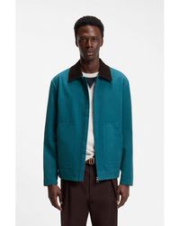 BOSS - By Beckham Cotton Jacket With Contrast Collar - Lyst
