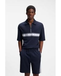 HUGO - Stretch-Cotton Polo Shirt With Logo Tape - Lyst