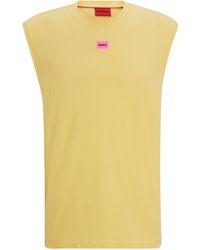 HUGO - Ärmelloses Top aus Baumwoll-Jersey mit Logo-Label - Lyst