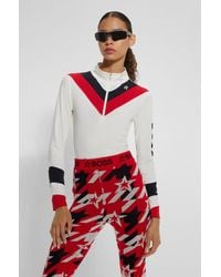 BOSS - X Perfect Moment Sweatshirt With Stripes And Branding - Lyst