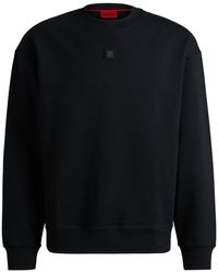 HUGO - Regular-Fit Sweatshirt aus Stretch-Baumwolle mit Stack-Logo - Lyst