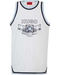 HUGO - Tanktop aus Mesh mit Logo-Artwork der neuen Saison - Lyst