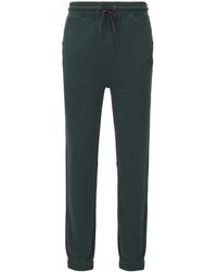 BOSS Relaxed-fit Jersey Trousers With Cuffed Hems - Green