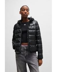 HUGO - Water-Repellent Puffer Jacket With Contrast Logo - Lyst