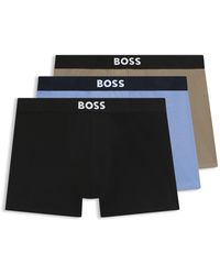 BOSS - One Three-Pack Stretch-Cotton Boxer Briefs - Lyst