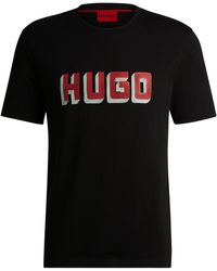 HUGO - T-shirt en jersey de coton à logo imprimé - Lyst