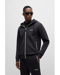 BOSS - Zip-up Hoodie With 3d-molded Logo - Lyst