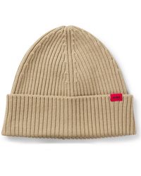 HUGO - Mütze Aus Schurwolle Mit Logo-Label - Lyst