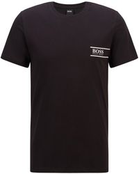 BOSS by HUGO BOSS T-Shirt aus Baumwolle mit Logo auf der Brust - Schwarz