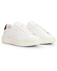 BOSS - Sneakers Met Vetersluiting Van Leer Met Logodetails - Lyst