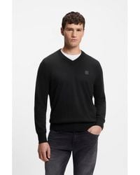 BOSS - V-Neck Sweater - Lyst