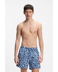 HUGO - Quick-Dry Swim Shorts With All-Over Print - Lyst