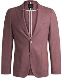 BOSS - Veste De Costume Slim En Laine Mélangée À Motif - Lyst