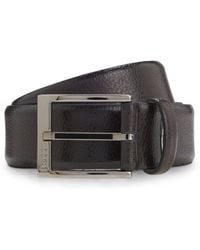 BOSS - Ceinture En Cuir Grainé Italien Avec Boucle À Ardillon Lisse - Lyst
