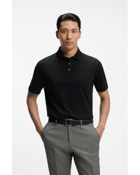 BOSS - Mercerised-Cotton Polo Shirt - Lyst