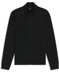 BOSS - Strick-Cardigan Aus Stretch-Gewebe Mit Strukturierter Vorderseite - Lyst