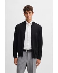 BOSS - Knitted Zip-Up Cardigan - Lyst