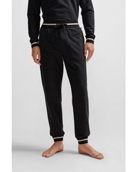 BOSS - Cotton-terry Tracksuit Bottoms With Logo In Signature Colors - Lyst