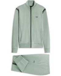 BOSS - Stretch-Cotton Regular-Fit Tracksuit Set With Stripe Inserts - Lyst