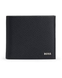 BOSS - Grained-Leather Wallet With Logo Lettering - Lyst