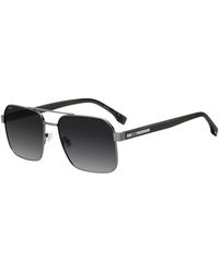 BOSS - Stainless-Steel Sunglasses With Transparent Temples - Lyst