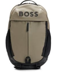 BOSS - Faux-leather Backpack With Logo Details - Lyst