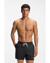 HUGO - Swim Shorts With Contrast Logo Print - Lyst