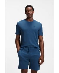 BOSS - Cotton-Blend Pyjama T-Shirt With Embroidered Logo - Lyst