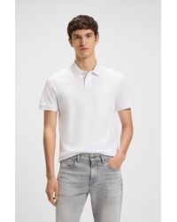 BOSS - Stretch-Cotton Slim-Fit Polo Shirt With Logo Patch - Lyst
